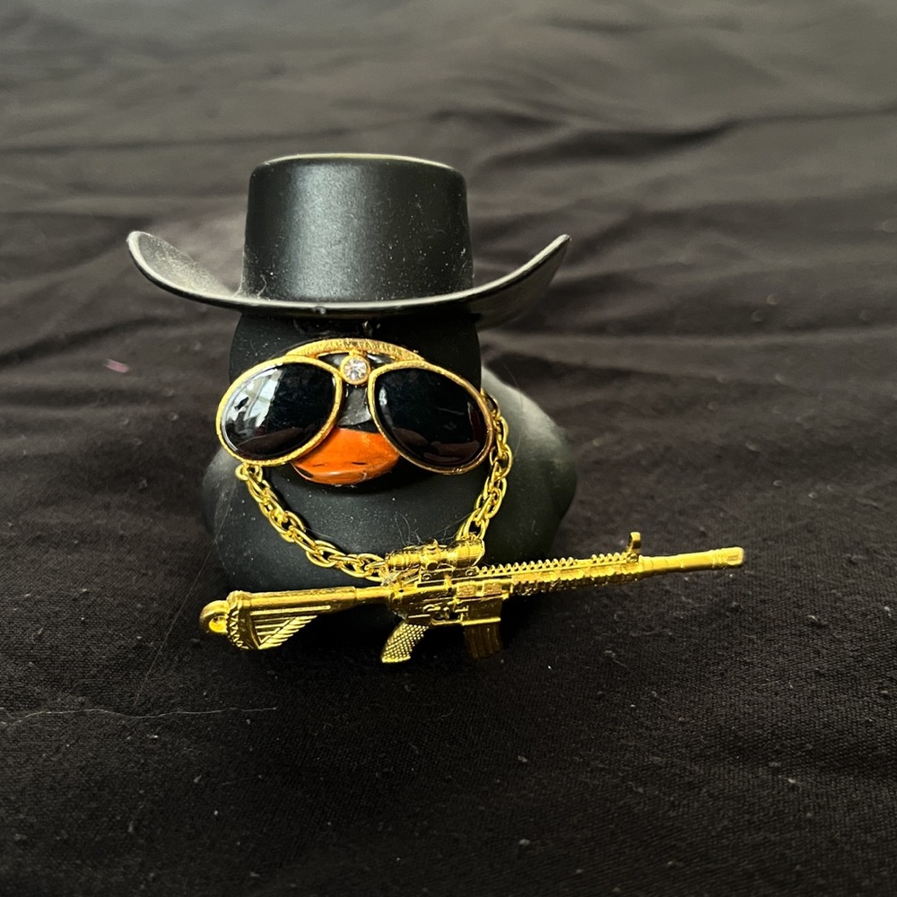 Black and Gold Cowboy Rubber Duck